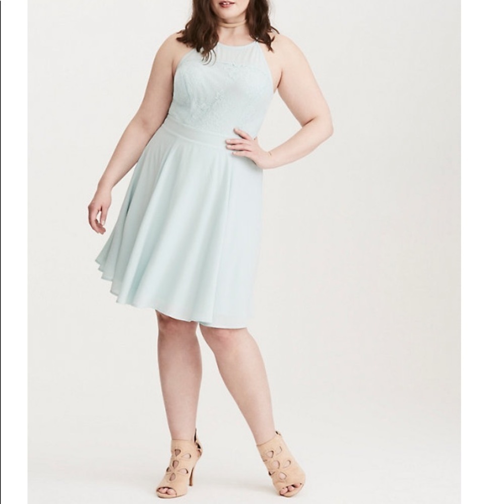 TORRID Floral Lace Mint Green Casual Dress 10